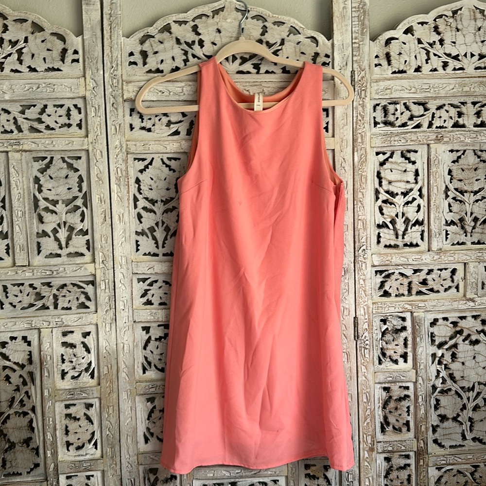 Pink thin strap dress